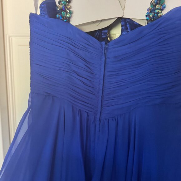 Sherry Hill Royal Blue Jeweled Prom/Formal Dress - Picture 6 of 9